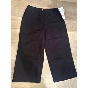 Womens Black Cotton Cropped Pants By Jones Sport Size 12 Comfortable Everyday